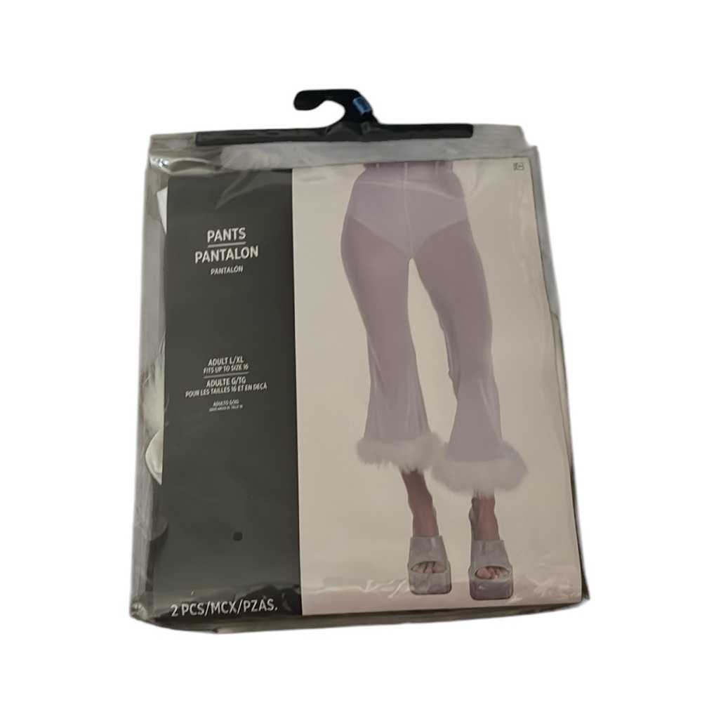 White Angel Pants with Faux Fur Trim